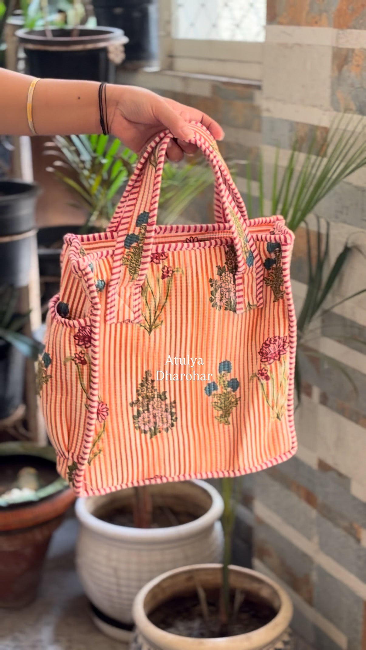 Multicolour Floral Mini Tote with Zip
