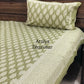 Green Butti Cotton King Size Bedsheet
