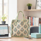 Blue Marigold Floral Mini Tote with Zip