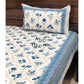 Blue and Grey Mughal Floral Jaal Bedsheet