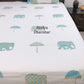 Elephant and Umbrella Motifs Cotton Hand Block Super King Bedsheet