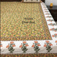 Yellow Floral Jaal Cotton King Size Bedsheet