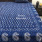 Indigo Pine Tree with Paisley Motifs Hand Block Printed Super King Bedsheet