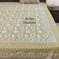 Green Floral Jaal Cotton King Size Bedsheet