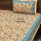 Turquoise Floral Jaal Bedsheet