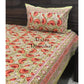 Green and Orange Lotus Motifs Bedsheet