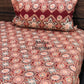 Maroon Floral Mughal Jaal Super King Cotton Bedsheet