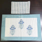 Turquoise Mughal Jaal Percale Cotton Hand Block Printed Super King Bedsheet