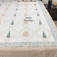 Golden Brown and Greenish Grey Mughal Jaal Percale Cotton Hand Block Super King Bedsheet