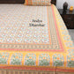 Yellow Floral Motifs Super King Bedsheet