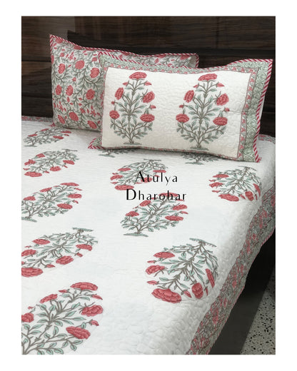 Red Floral Motifs Comforter Set