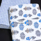 Blue Floral Motifs Cambric Cotton Single Dohar Pair