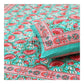 Teal and Pink Lotus Motifs Single Bedsheet
