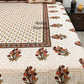 Rust and Green Floral Cotton King Size Bedsheet