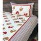 Red and Brown Leaves Motifs Bedsheet