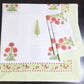 Orange and Green Floral Motifs Percale Cotton Hand Block Printed Super King Bedsheet