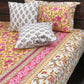 Yellow and Pink Floral Jaal Bedsheet