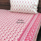 Pink Floral Jaal Cotton King Size Bedsheet