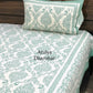 Teal Mughal Jaal Cotton Super King Bedsheet