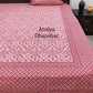 Pink Mughal Jaal Cotton King Size Bedsheet