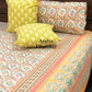 Yellow Floral Motifs Super King Bedsheet