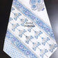 Blue and Grey Floral Motifs Hand Block Printed Waffle Cotton Towel