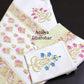 Green and Pink Mughal Motifs Hand Block Waffle Cotton Towel Set