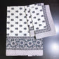 Grey Floral Motifs Cotton King Size Bedsheet