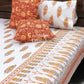 Orange and Yellow Floral Motifs Bedsheet