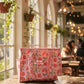 Peach Floral Medium Tote Bag with Zip