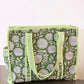 Green Floral Medium Tote Bag with Zip