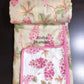 Pink and Green Floral Mulmul Double Bed Dohar