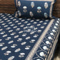 Blue Floral Motifs Cotton Super King Bedsheet