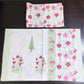Pink and Green Floral Motifs Percale Cotton Hand Block Printed Super King Bedsheet