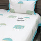 Elephant and Umbrella Motifs Cotton Hand Block Super King Bedsheet