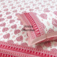 Pink Mughal Motifs Cotton King Size Bedsheet
