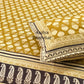 Greenish Mustard Cotton Kalamkari Super King Bedsheet