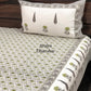 Green and Grey Floral Jaal Bedsheet