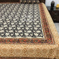 Black Kalamkari Hand Block Printed Super King Bedsheet