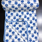 Blue Floral Motifs Mulmul Double Bed Dohar