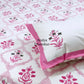 Pink Floral Mughal Jaal Cotton Super King Bedsheet