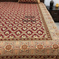 Maroon Kalamkari Cotton Super King Bedsheet