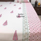 Pink Pine Motifs Designer Hand Block Printed Bedsheet