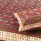 Maroon and Mustard Cotton Kalamkari Super King Bedsheet