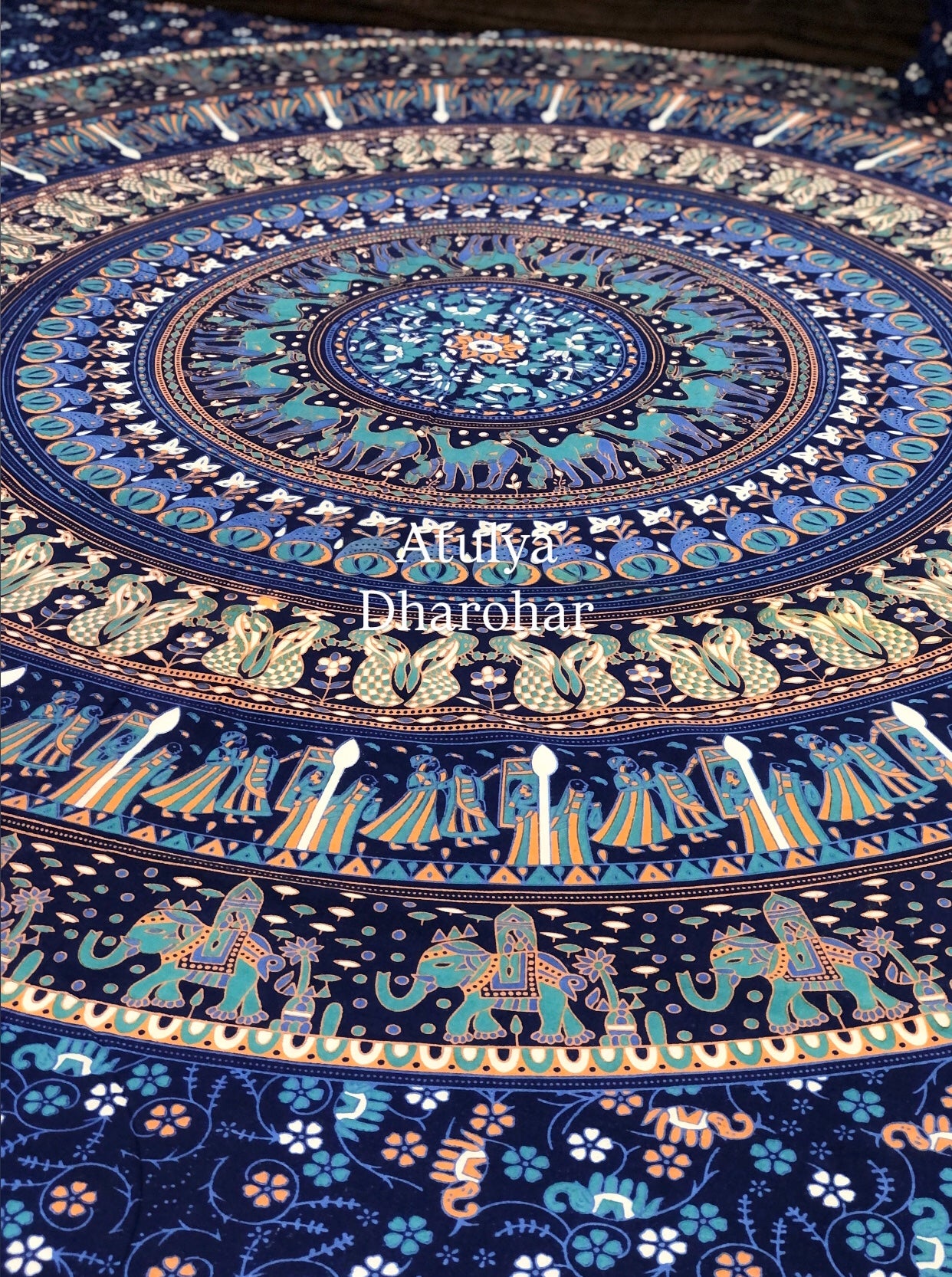 Blue Mandala Cotton King Size Bedsheet