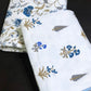 Blue Floral Motifs Cambric Cotton Single Dohar Pair