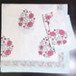 Pink Floral Motifs Percale Cotton Hand Block Printed Super King Bedsheet