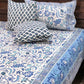 Blue Floral Jaal Super King Bedsheet