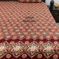 Maroon Floral Mughal Jaal Super King Cotton Bedsheet
