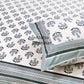 Grey Floral Motifs Cotton King Size Bedsheet